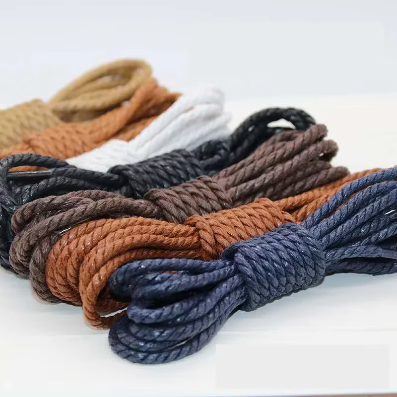 Lacets de chaussures ronds en cuir ciré pour adultes, bottes de loisirs en plein air, lacets lumineux unisexes, 60 cm, 90 cm, 120 cm, 150cm, 1 paire