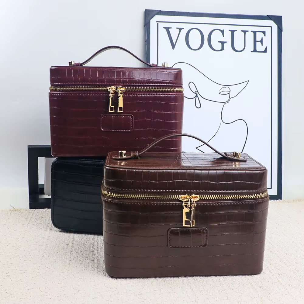 Sac de toilette de voyage personnalisé avec motif crocodile, sac de maquillage portable à suspendre, organiseur de cosmétiques pour femmes