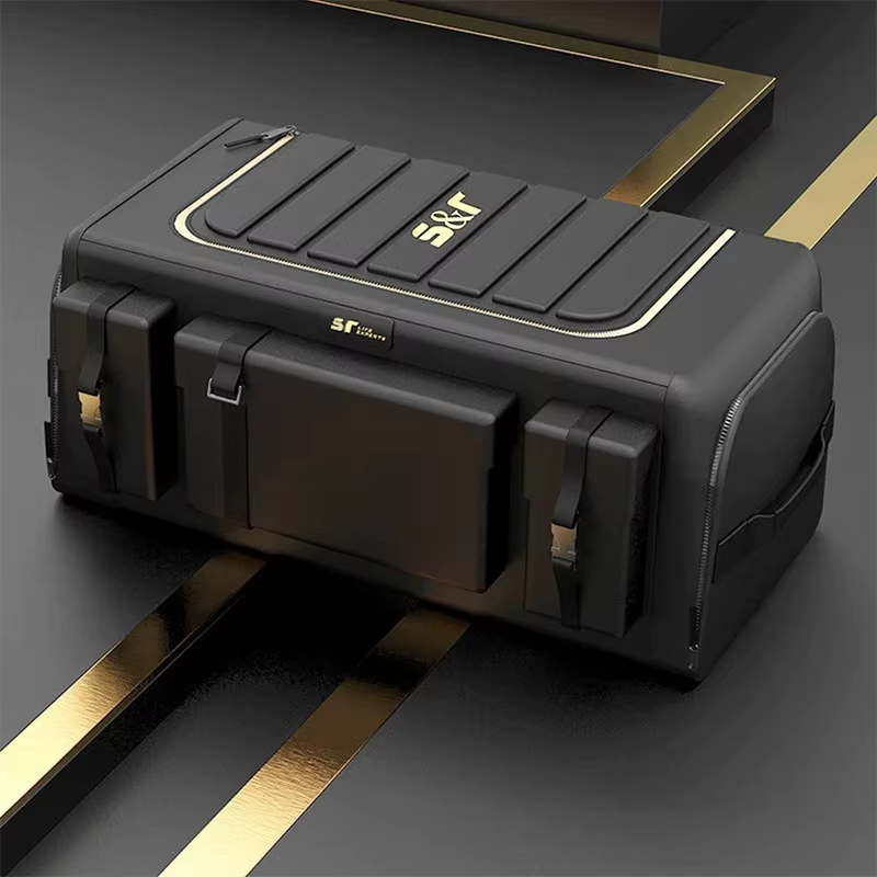 Organisateur de rangement de coffre de voiture avec couvercle, organisateur universel de coffre de voiture, boîte de rangement de 70l, organisateur pliant en tissu Oxford