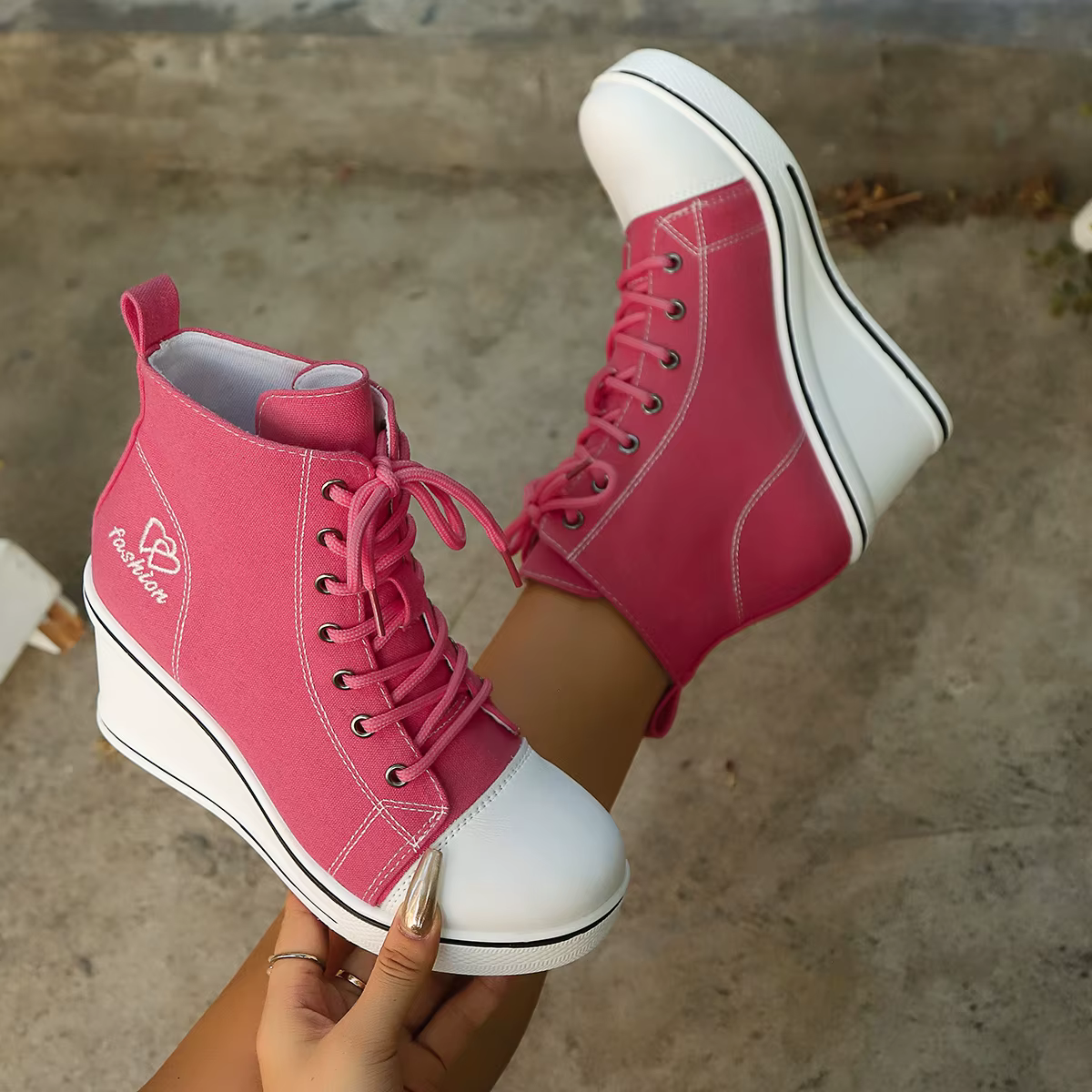 Femmes chaussures classique respirant toile chaussures mode décontracté vulcanisé chaussure femmes baskets compensées hauteur augmentant plate-forme chaussures