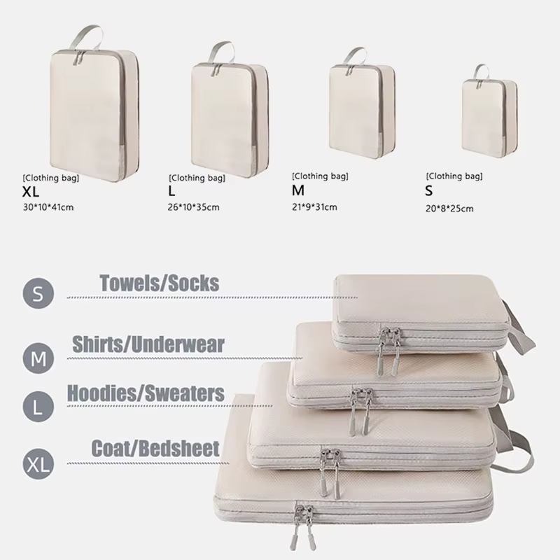 Ensemble/4 pièces Portable voyage Compression emballage Cubes sac étanche organisateur sacs valise vêtements