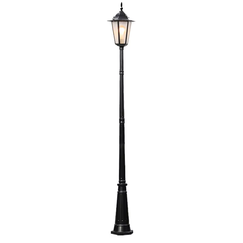 Lampadaire de jardin rétro de style européen, résistant à la rouille, pour villa et jardin, extérieur, étanche, à tête unique, ≈260CM