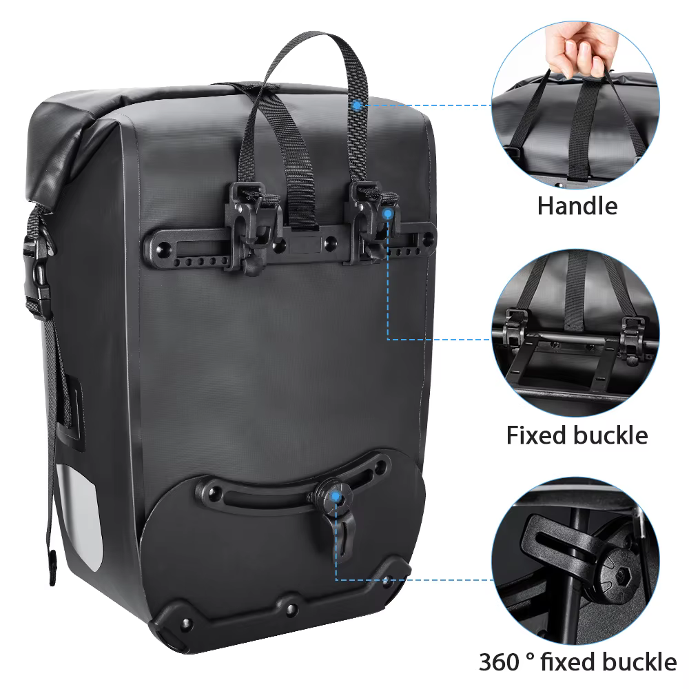 NEWBOLER vélo sacoche 27L grande capacité étanche voyage cyclisme sac vélo siège arrière coffre sac vélo électrique accessoires