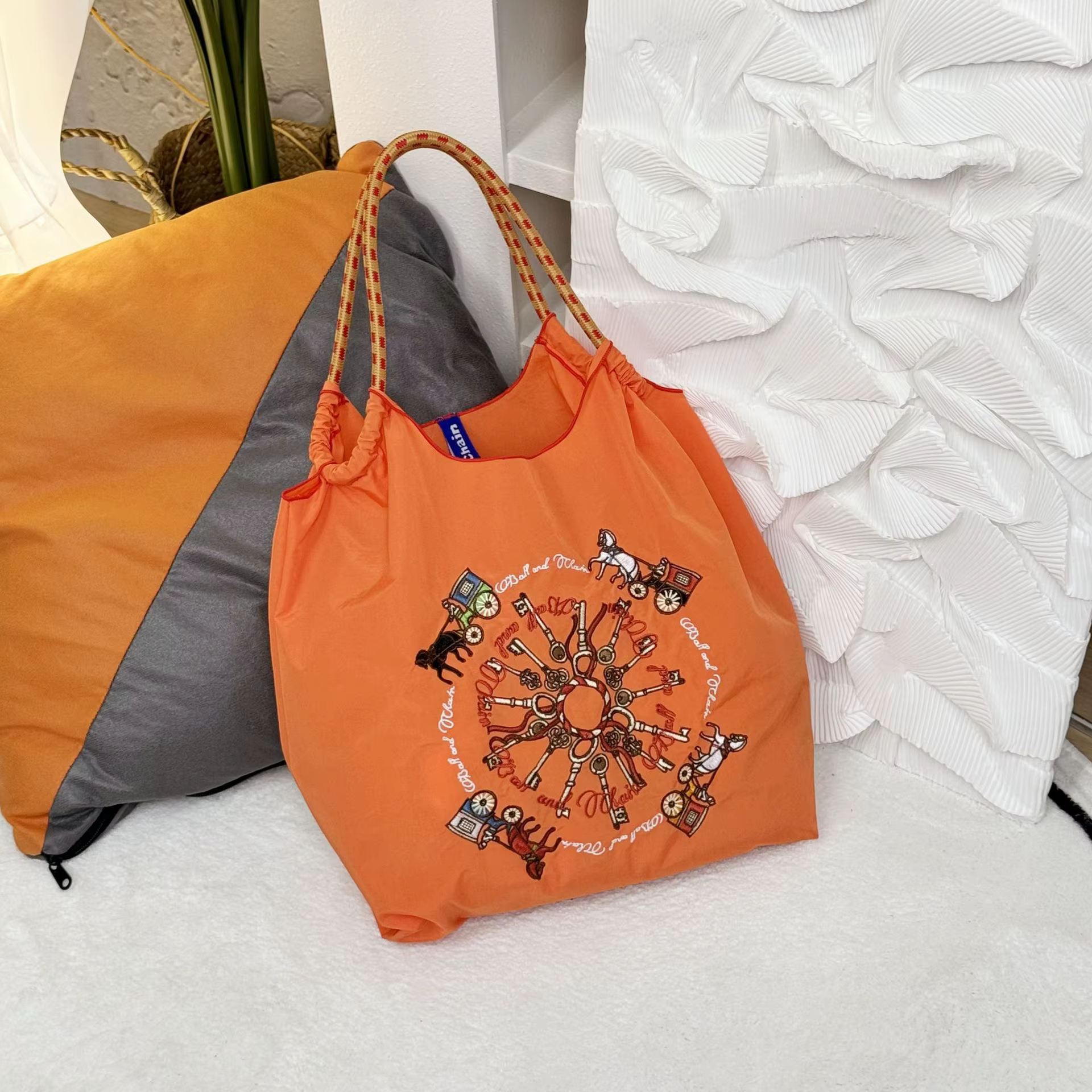 Sac de Shopping brodé de célébrité d'internet de style japonais d'été pour femmes