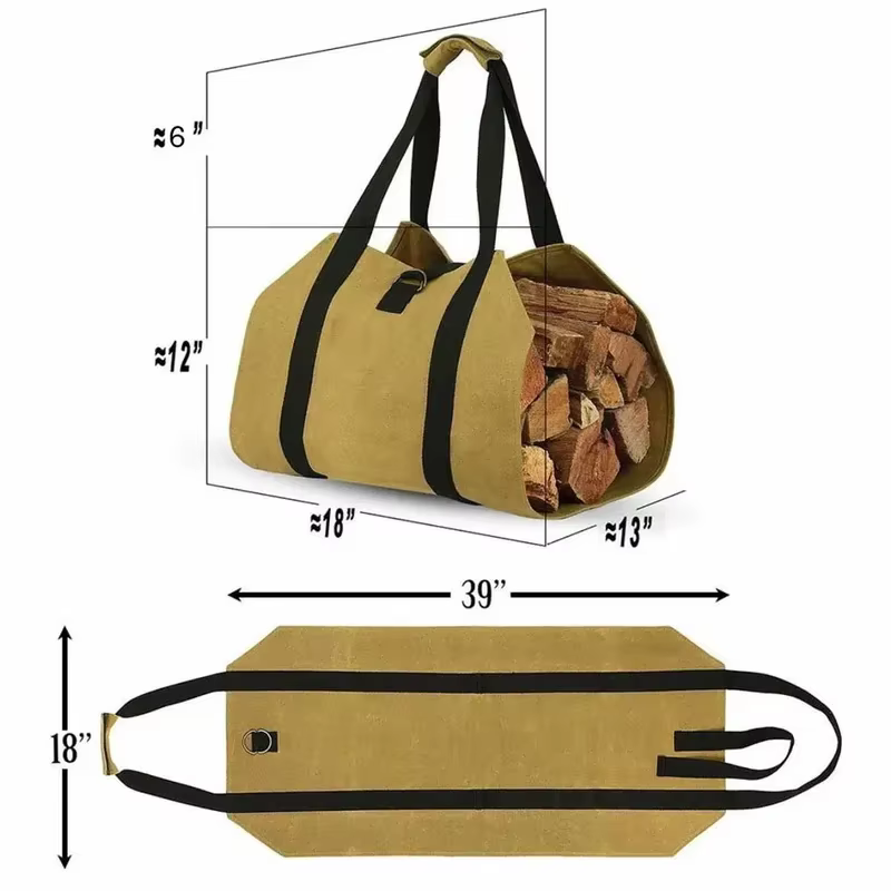 Sac de rangement de bois de chauffage de grande capacité