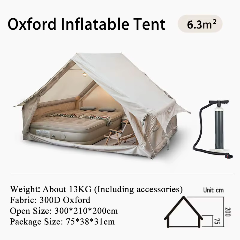 Tente de camping gonflable pop-up imperméable en tissu Oxford pour l'extérieur
