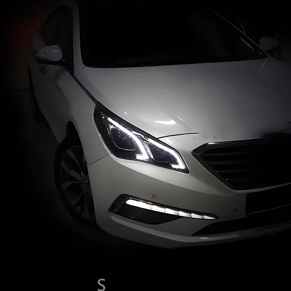 Lampe avant de voiture modifiée pour Sonata 9 2015 – 2018, mise à niveau Benz E Styling, assemblage de phares Led automobiles, accessoires d'objectif de projecteur