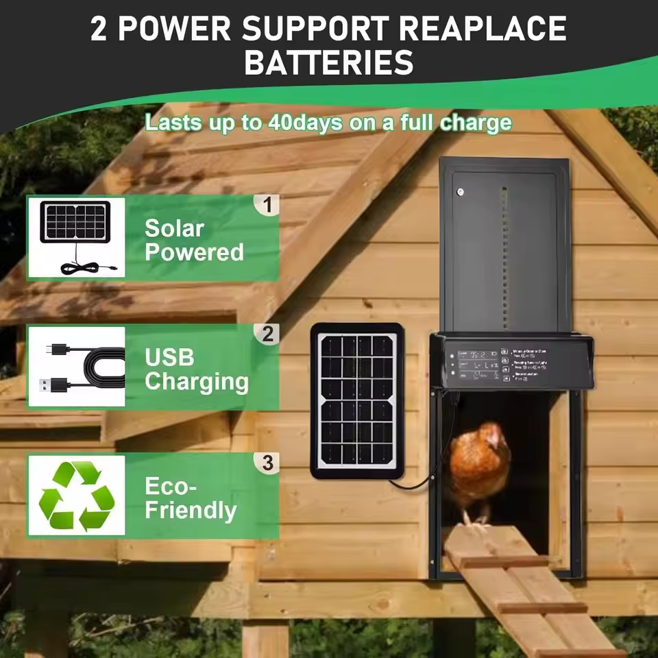 Porte automatique solaire pour poulailler
