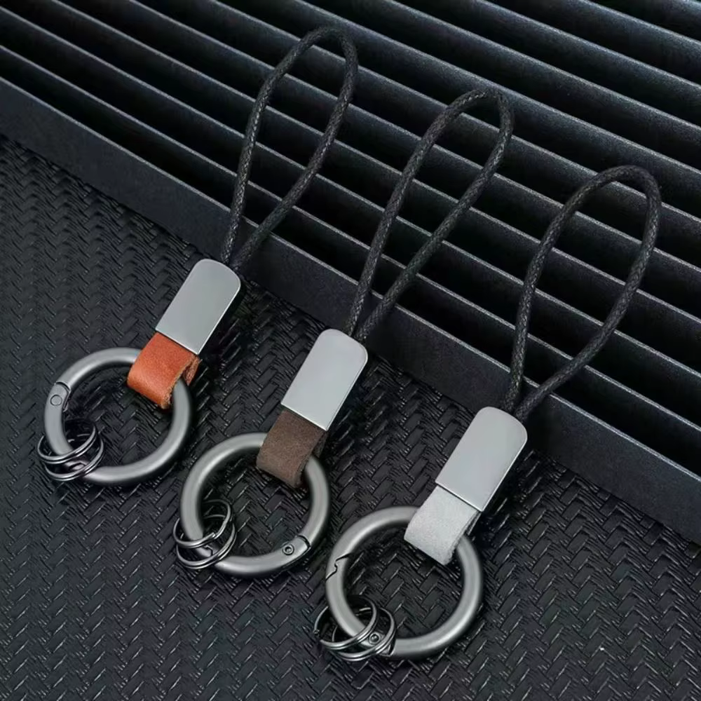 Porte-clés en cuir pour voiture, ceinture, mousqueton, porte-clés, lanière, accessoires automobiles