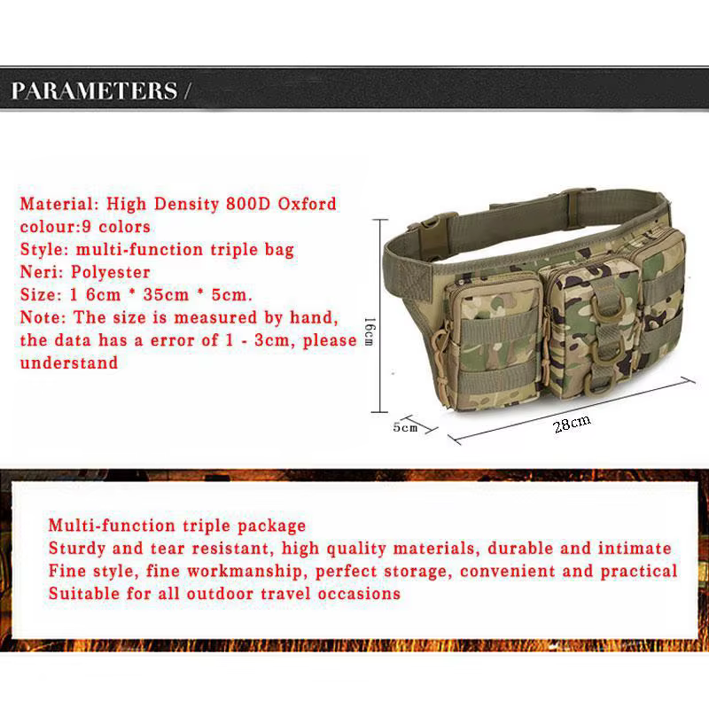 Sac de ceinture imperméable en tissu Oxford pour hommes