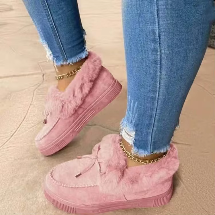 Chaussures Chaudes en Coton et Laine pour Femme, Grande Taille 35 ~ 44, Hiver