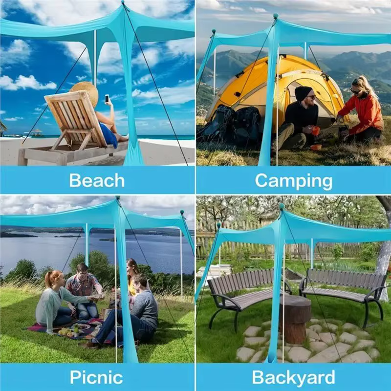 ABHS - Tente de plage, auvent de plage avec sacs de sable