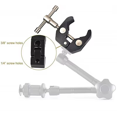 Super Clamp-Bras articulé magique réglable pour montage de moniteur, lumière LED, caméra vidéo LCD, flash, appareil photo reflex numérique, 7/11 pouces