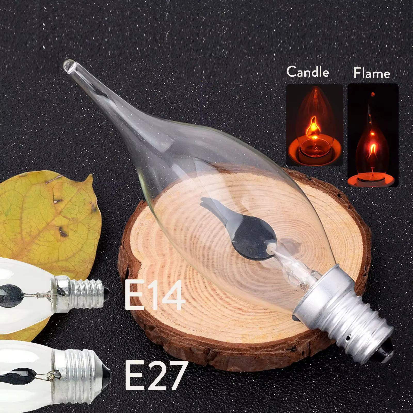 Ampoule LED bougie effet flamme ampoules simulé Nature feu scintillant lumière E14 E27 3W Filament