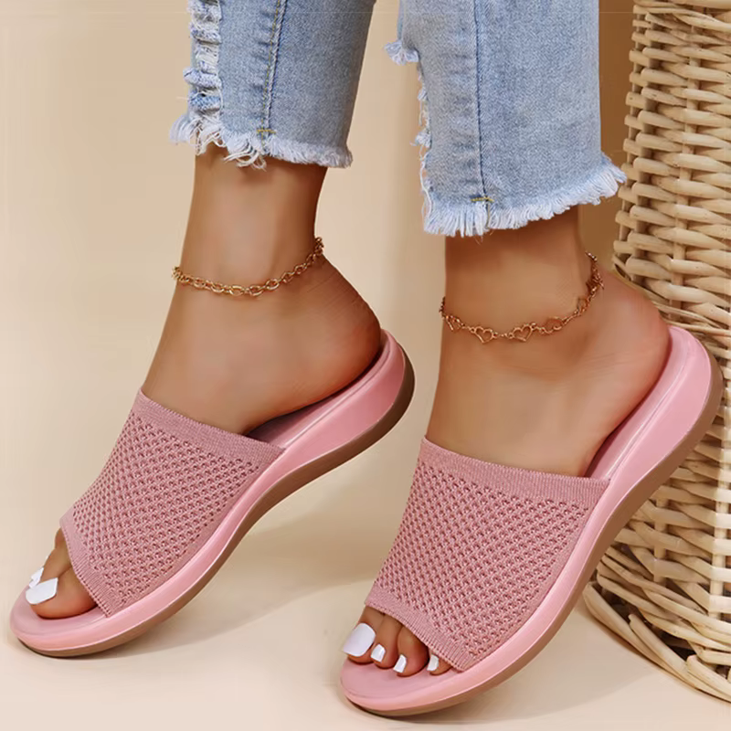 Sandales d'Niket d'Extérieur pour Femme, Chaussures d'Été Souples à Talons Bas, Plates, de Plage