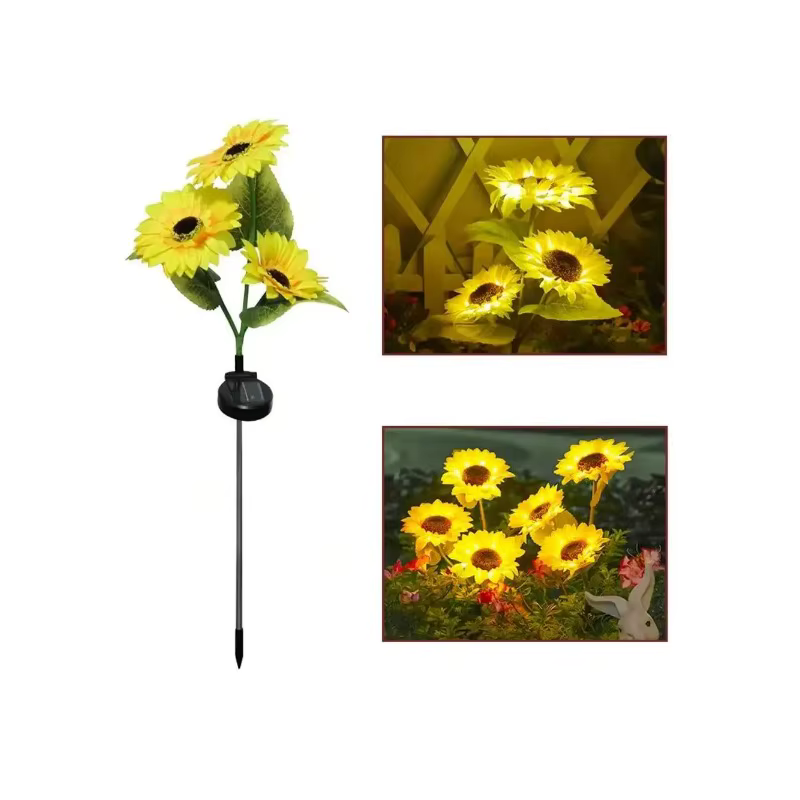Lampe LED solaire en forme de tournesol