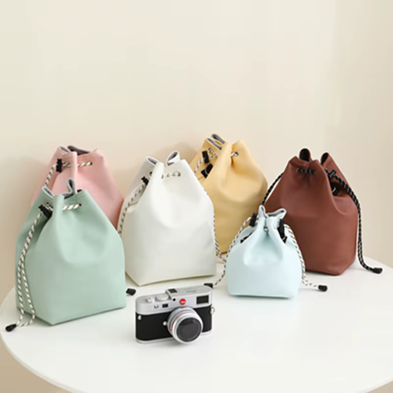 Sac d'appareil photo étanche en cuir, petit insert pour sac d'objectif de photographie, pochette Canon fujifilm DSLR, étui pour appareil photo avec bandoulière