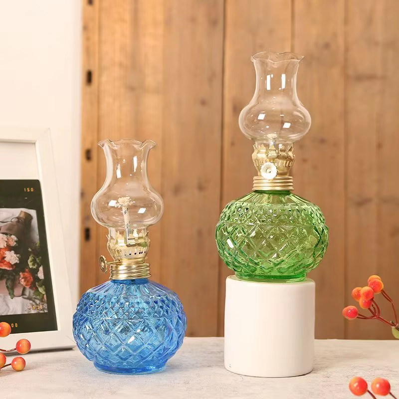 Lanterne à huile vintage en verre, lampe de table décorative, ornement pour mariage, fête, salon, cadeau de pendaison de crémaillère