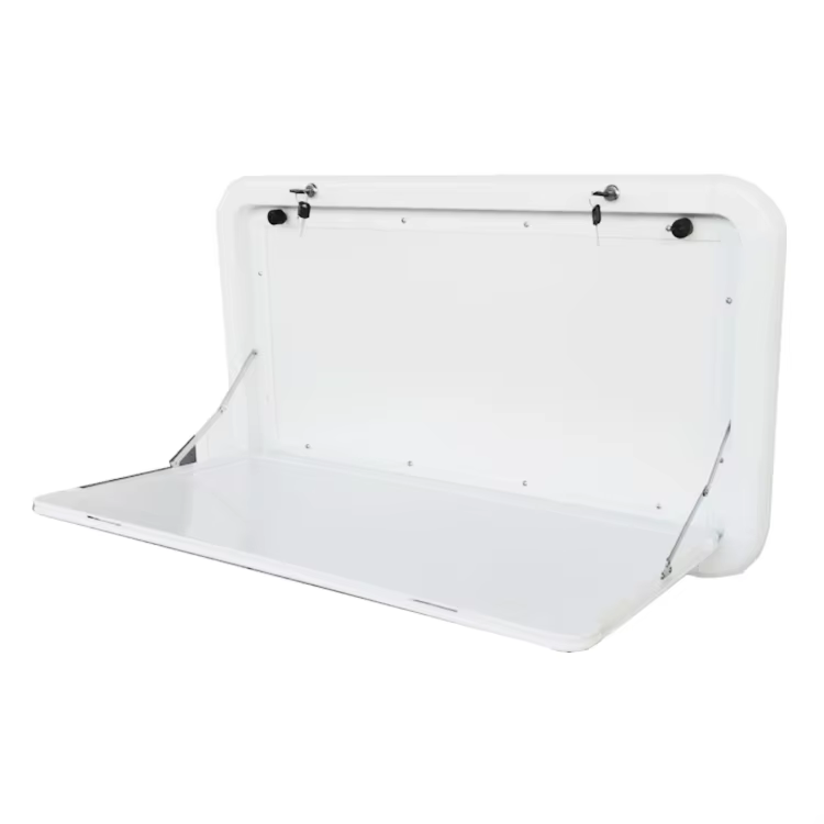 Pièces et accessoires pour camping-car, caravane, table pliante en aluminium blanc à coins arrondis pour camping-car