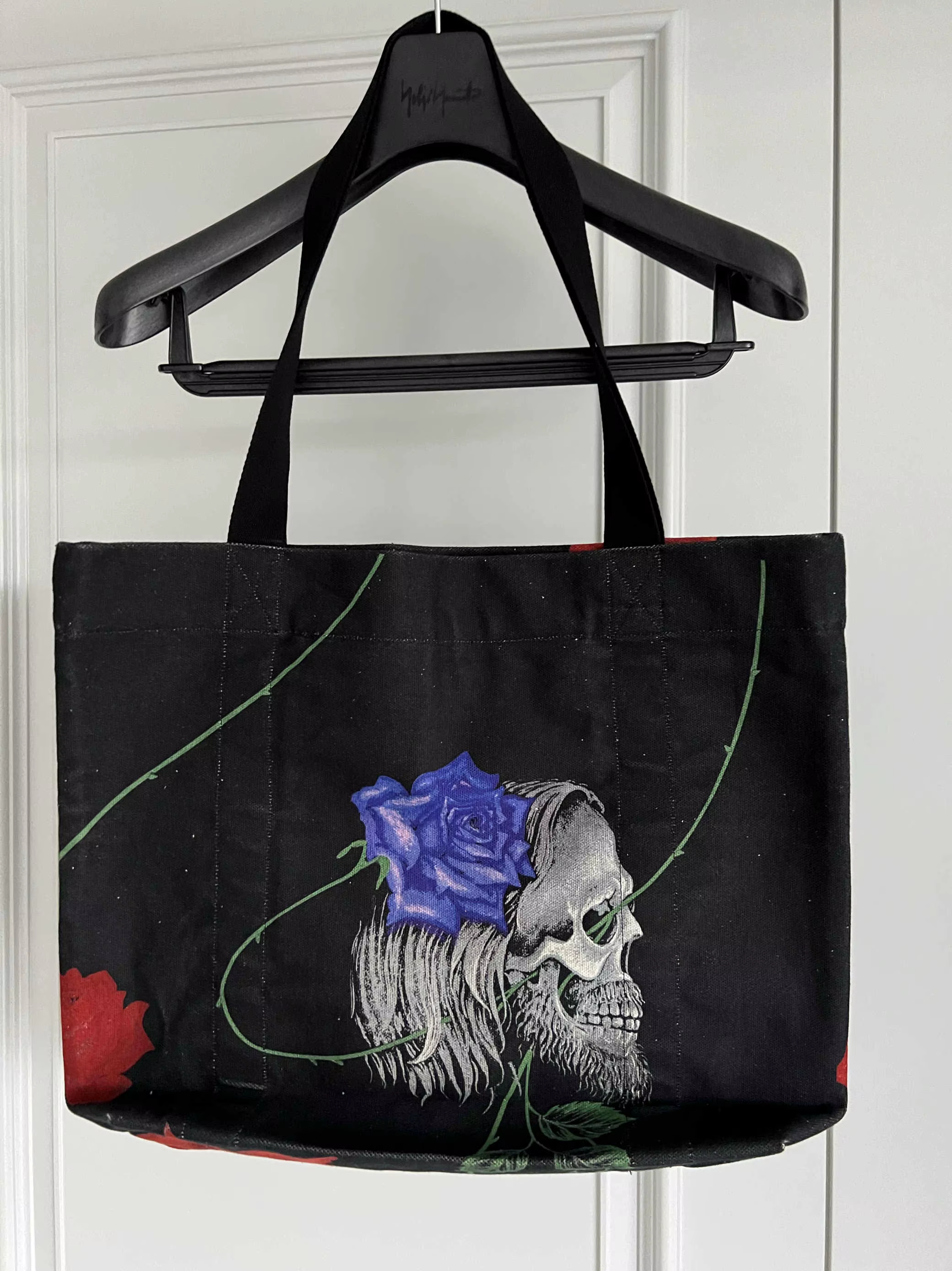TOP-YAMAMOTO design original rose crâne sac à bandoulière à main toile sac à provisions imprimé