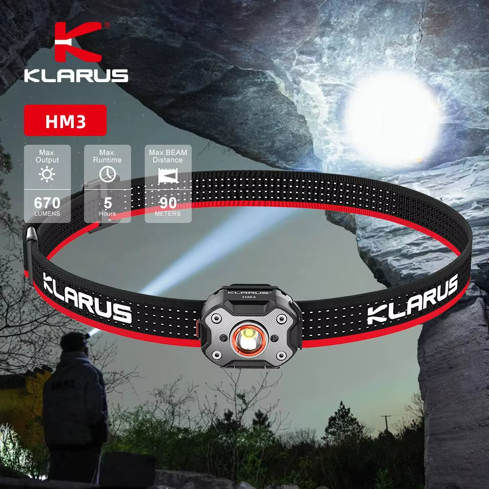Klarus HM3 lampe frontale Portable Mini USB Rechargeable