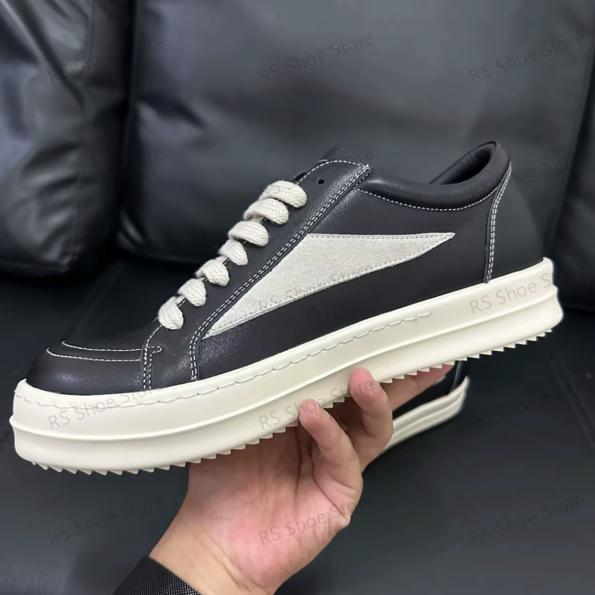 Ro Classic Designer Sneaker Low Top Women Black Suede Shoes Leather Casual Shoe Lace Up Retro Flat Canvas Sneakers