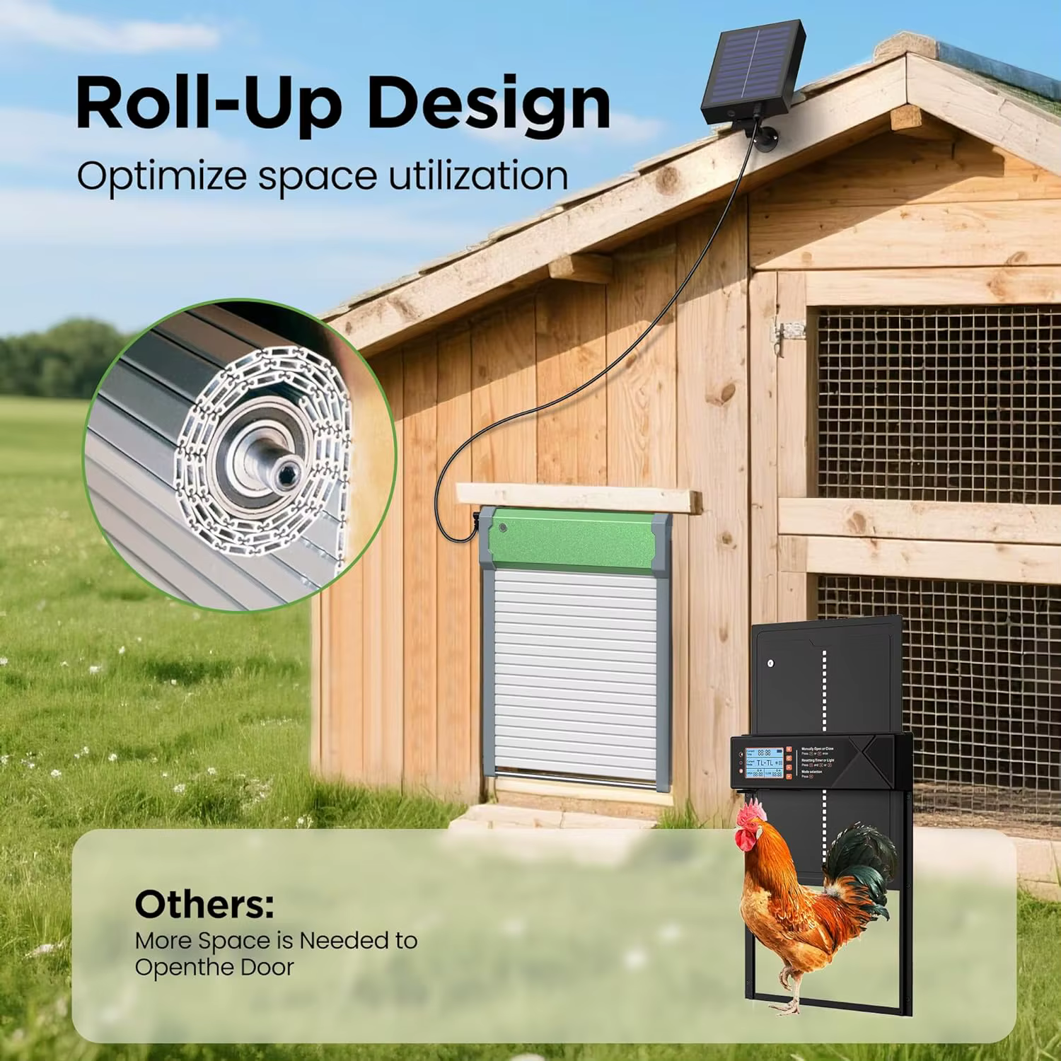 Porte automatique de poulailler solaire