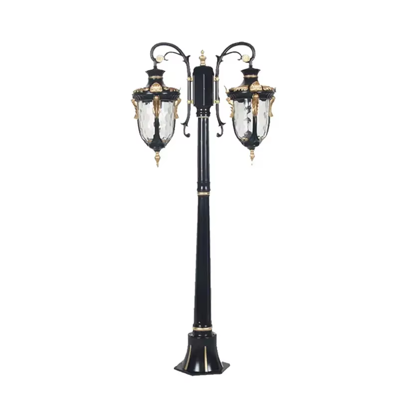 Lampe de jardin extérieure étanche, style rétro européen, lampadaire de rue pour villa, lampadaire paysager sur poteau haut