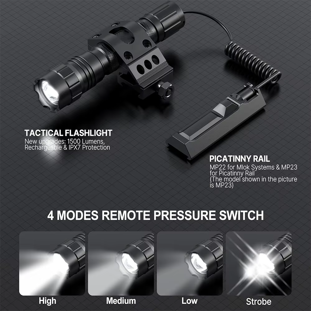 Lampe torche pour fusil 1500 lumens
