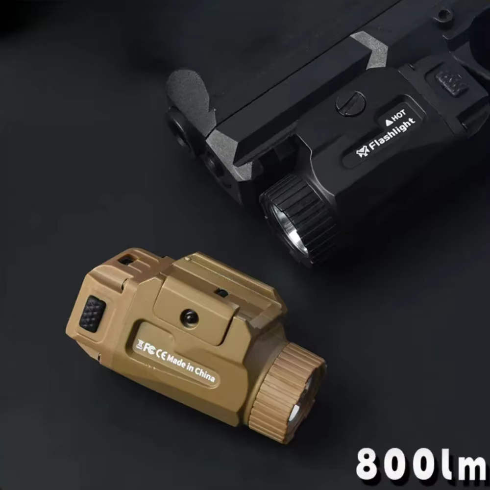 TINSOL 800LM Lampe tactique puissante 4 modes Rechargeable par USB Démontage rapide Pistolet de poing Tir en plein air Montage sur rail Picatinny