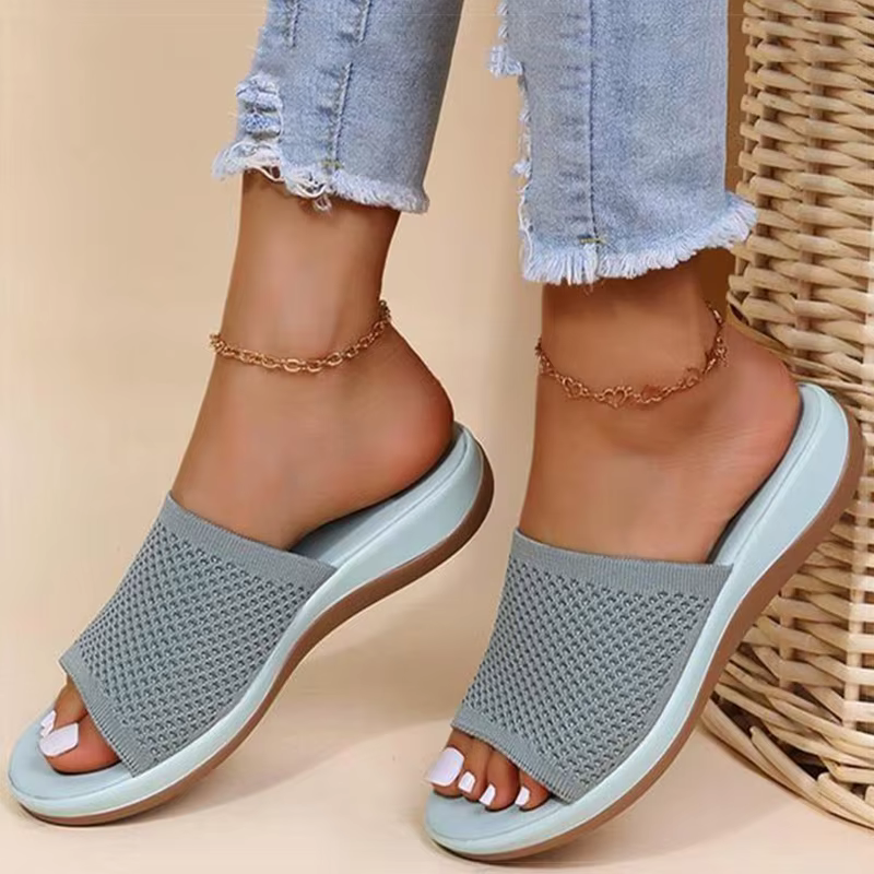 Sandales d'Niket d'Extérieur pour Femme, Chaussures d'Été Souples à Talons Bas, Plates, de Plage