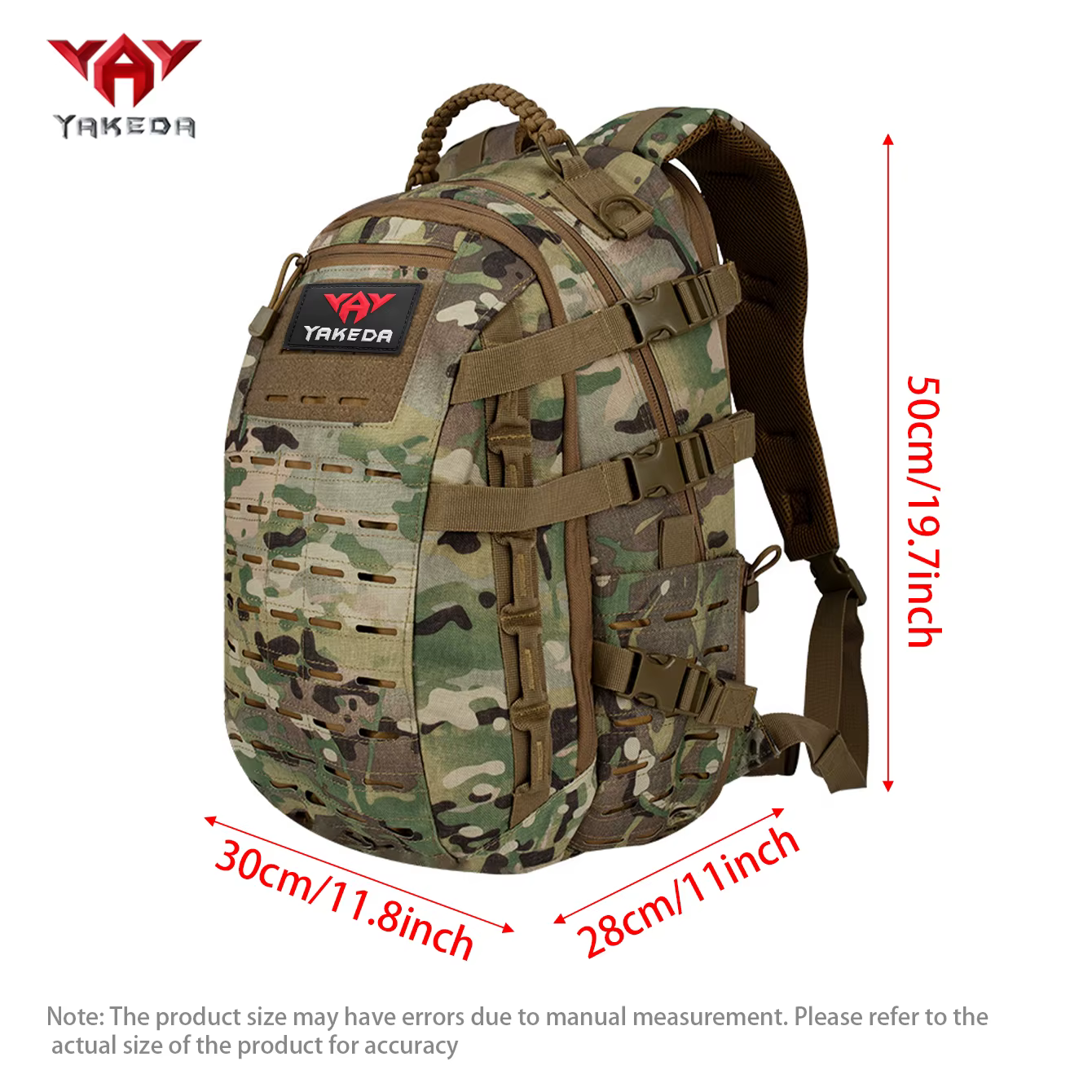 YAKEDA sac à dos extérieur grande capacité avec sangle de taille et de poitrine