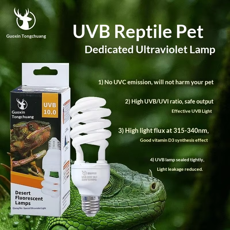 1 pièces 13W/26W rayons UV économie d'énergie Terrarium lumière de se prélasser 5.0 10.0 UVB lampe pour Reptile tortue lézard serpent Reptiles lampes chauffantes