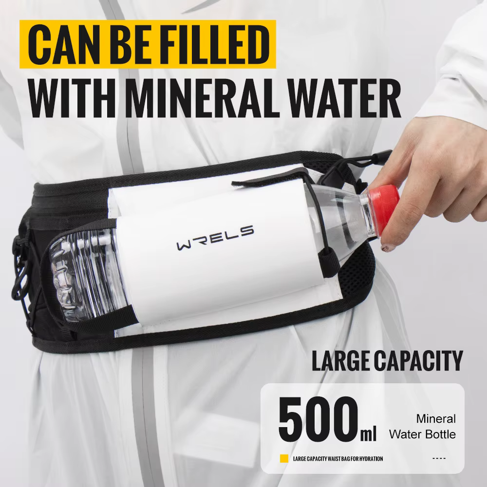 WRELS Sac Banane de Course Léger pour Homme et Femme, Sac d'Hydratation Sportif Réglable pour Marathon et Trail Running