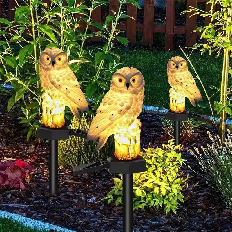 Lampe solaire hibou Animal solaire jardin lumières solaire alimenté lumière LED solaire extérieur jardin décoration lampe étanche lumières solaires