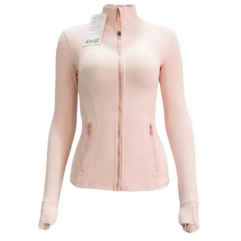 Veste Rose Gold 2025 Troisième Génération Sans Maille Coupe Slim Fine Sport Fitness Yoga Col Montant Vêtement d'extérieur pour Femme