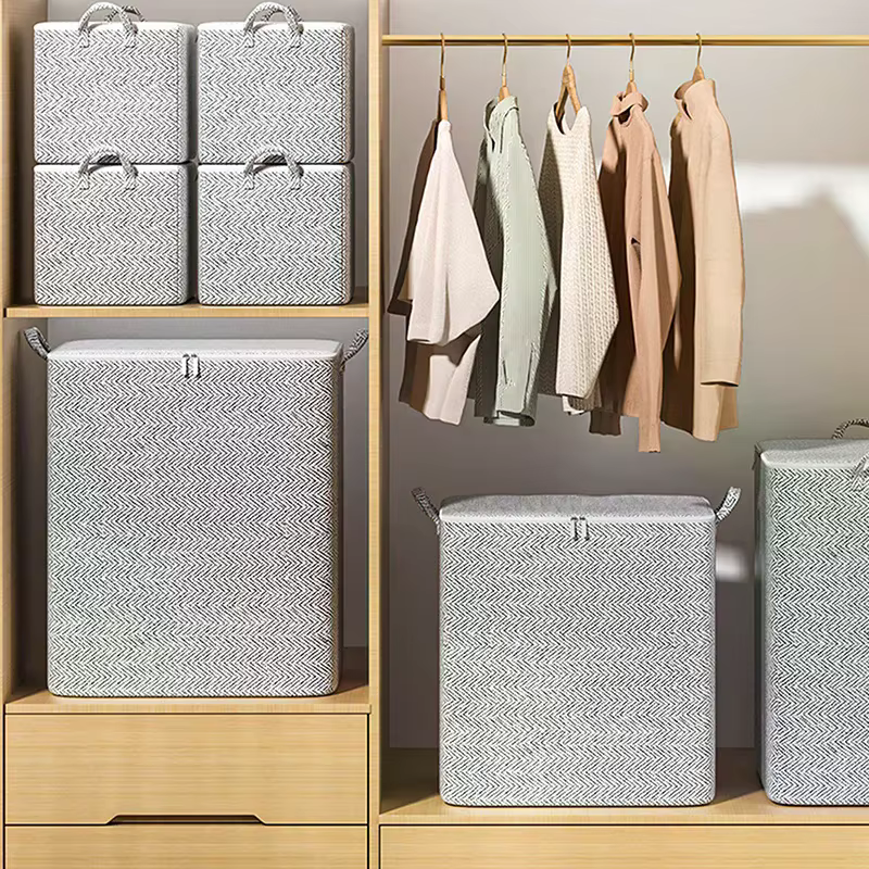 Sac de rangement pour vêtements de grande capacité avec poignée robuste pour la literie et les couvertures