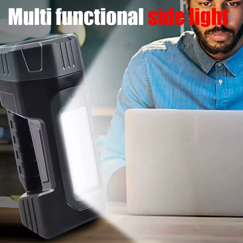 Lampe de poche solaire LED avec lumière latérale COB