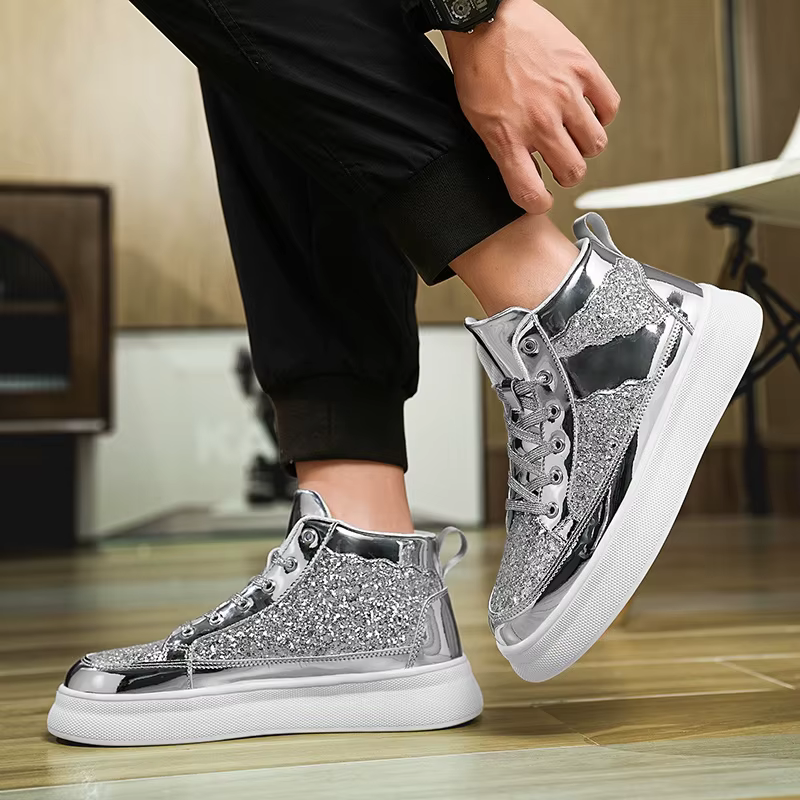 ELUVA hommes baskets hautes décontracté léger antidérapant chaussures de sport durables confortable respirant chaussures de marche mode