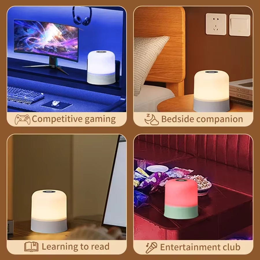 Veilleuse Led Rechargeable avec télécommande, interrupteur tactile, lampe de Table pour lecture, chambre à coucher, couleur rvb blanche, intensité variable, Portable