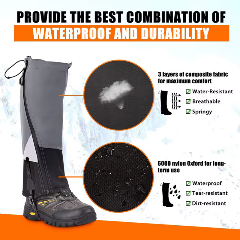 1 paire Legging guêtre voyage extérieur jambières randonnée ski imperméable hiver couvre-chaussures botte touristique pied Protection garde