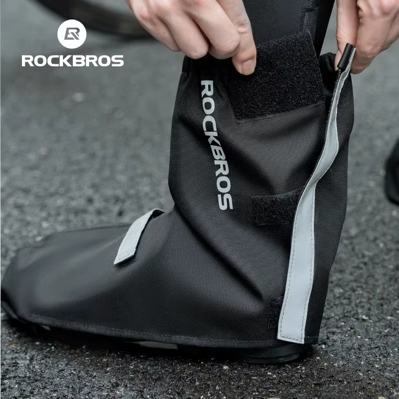 ROCKBROS-Couvre-chaussures de cyclisme imperméables, couvre-chaussures de course, couvre-chaussures de vélo de route VTT, coulée