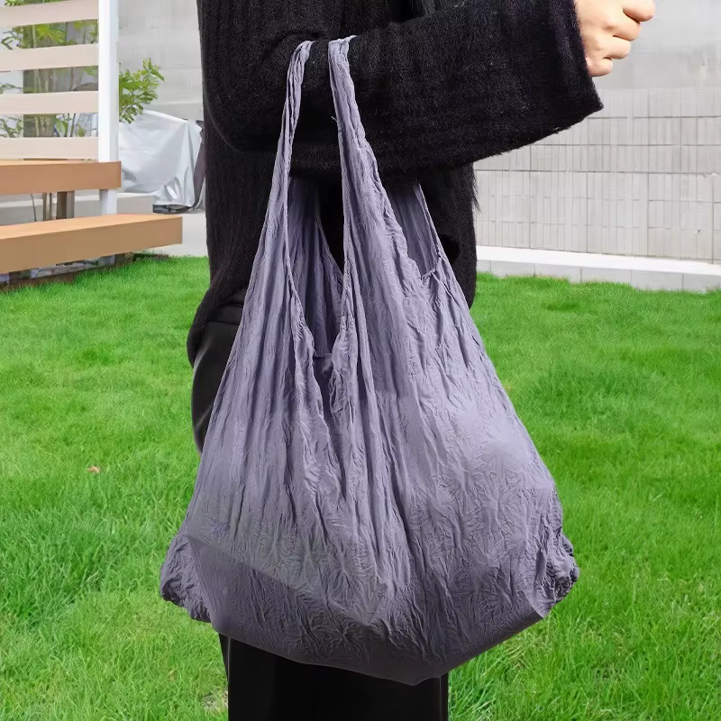 Sac de courses élastique ananas, sac fourre-tout plissé extensible magique, grande capacité, sac à bulles esthétique pour les courses