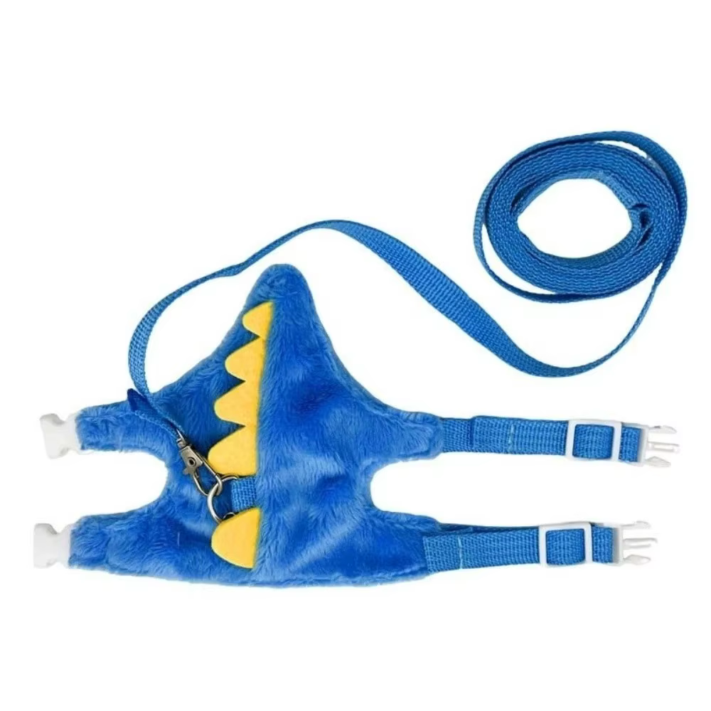 Harnais réglable pour furets en forme de dinosaure avec clochette, sangle de poitrine pour hamsters, laisse confortable anti-évasion pour animaux de compagnie, pour l'extérieur