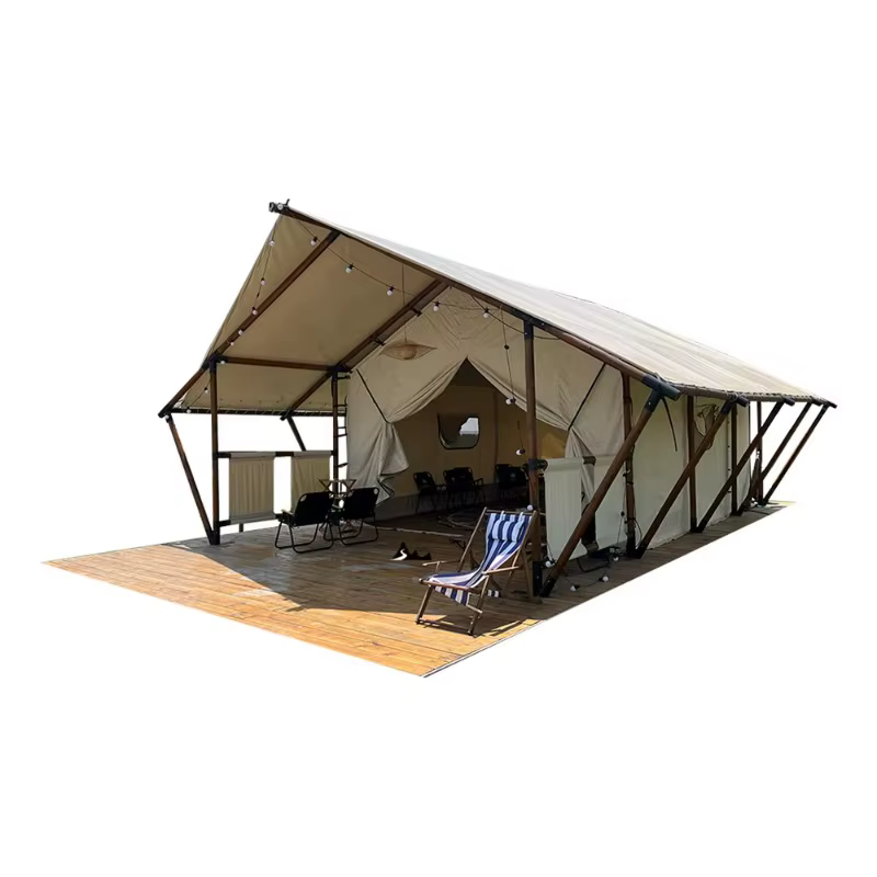 Tente de luxe 5x9m toutes saisons pour glamping extérieur