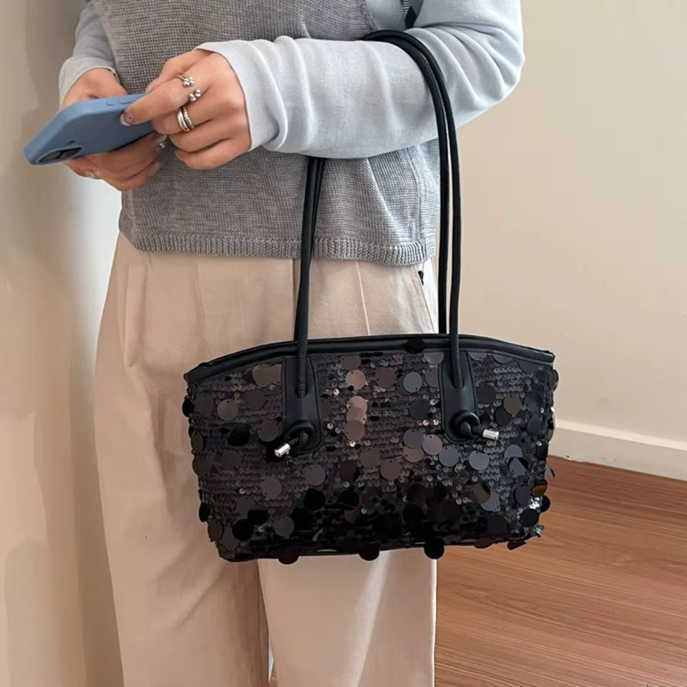 Sac fourre-tout portable à paillettes brillantes