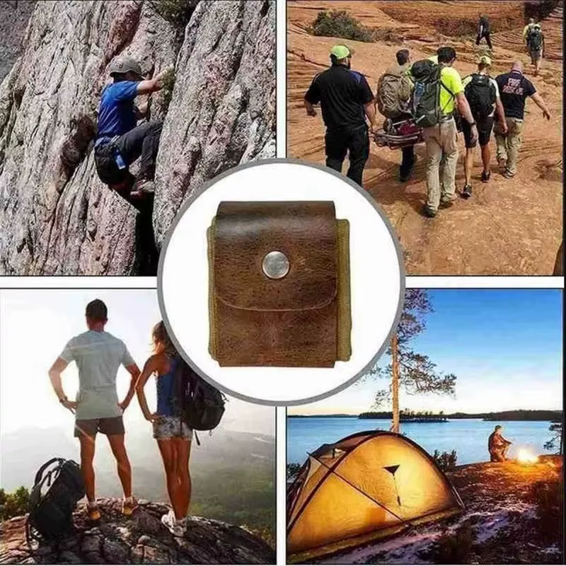 Sac de Forage en Toile Bushcraft Pliable en Cuir PU