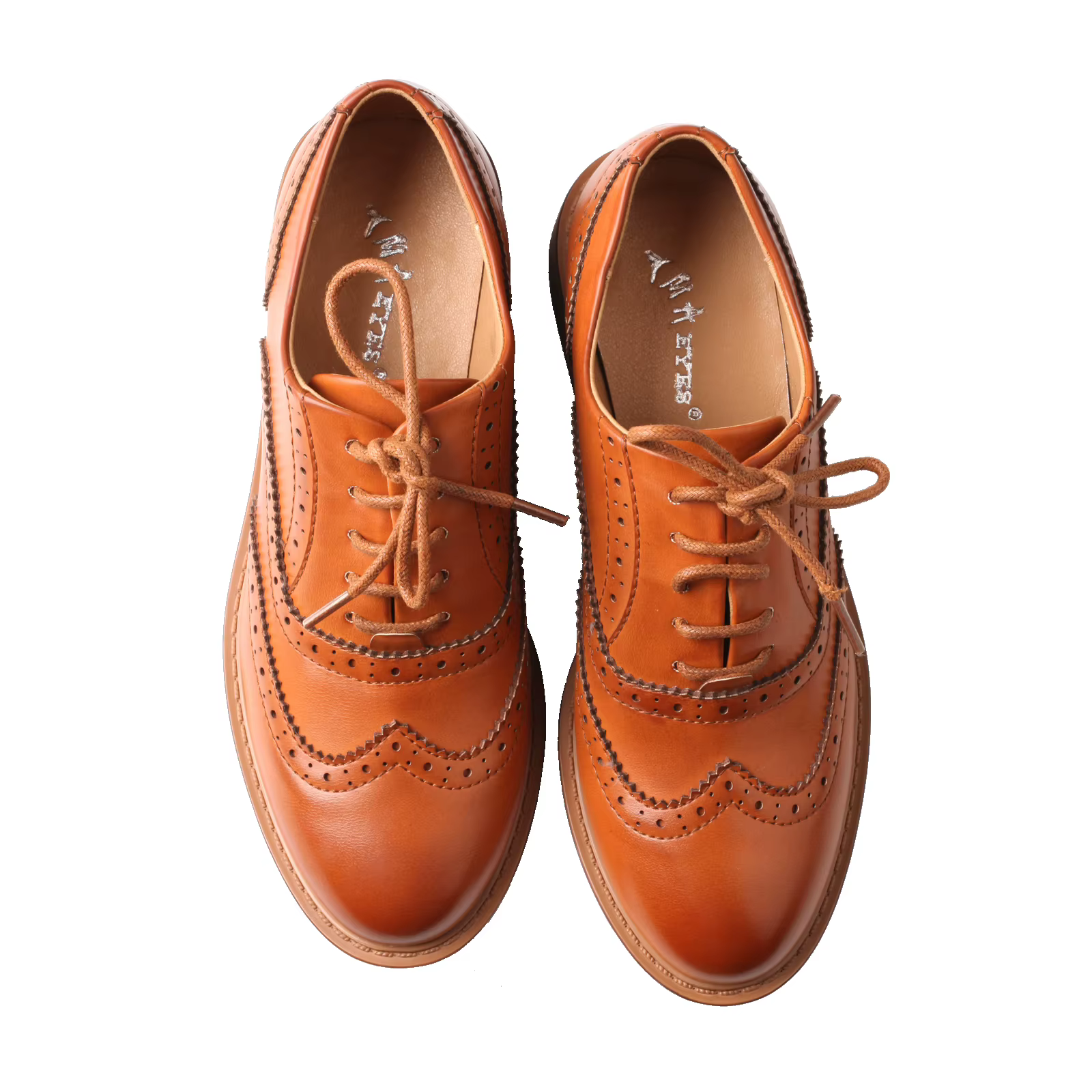 Chaussures en cuir Brogue à lacets pour femmes
