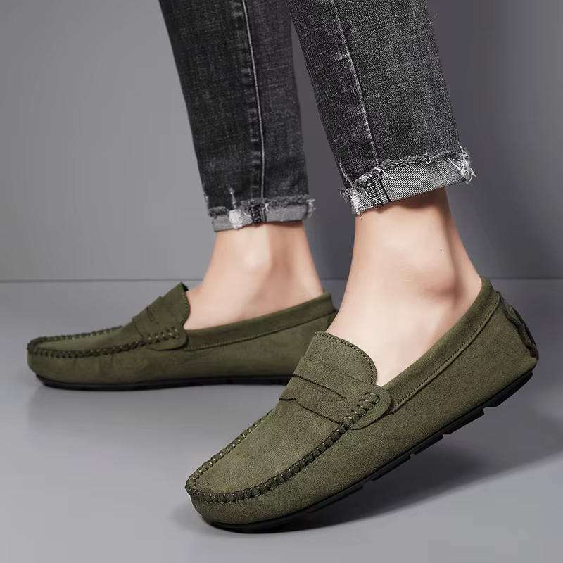Hommes daim chaussures en cuir décontractées mode confortable hommes mocassins sans lacet chaussures plates pour homme mâle paresseux chaussures chaussures de conduite