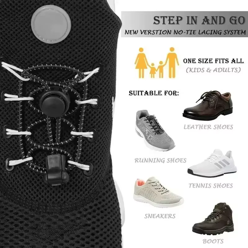 1 paire de lacets élastiques extensibles sans cravate